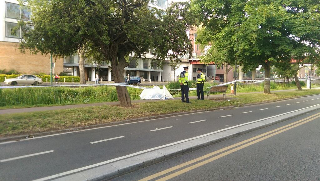 Gardaí have cordoned off parts of the Grand Canal after the discovery of a man’s body. Photograph: Finnian Curran