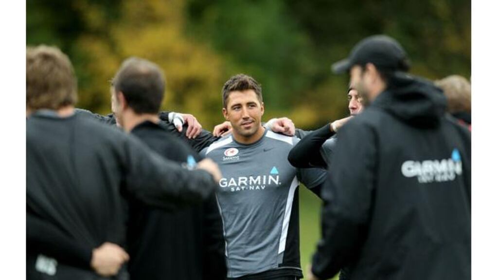 New Saracens signing Gavin Henson looks on during the training session at Saracens training ground on October 28th, 2010 in St Albans, England. - (Photograph: David Rogers/Getty Images)