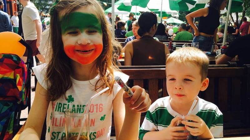 Emer O’Doherty’s children Abbie and Elijah Hurley in Dubai. “I love that they are children of the world, as well as being strongly connected to their Irish roots.”