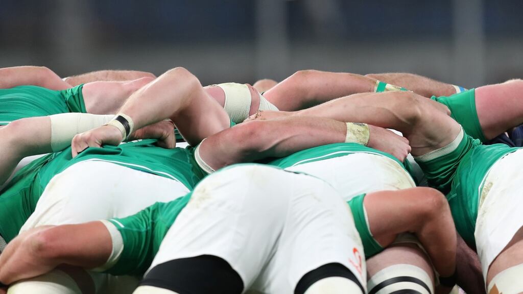 Ireland players in a scrum at their Six Nations Championship match against Scotland on February 1st. Photograph: Russell Cheyne/Reuters