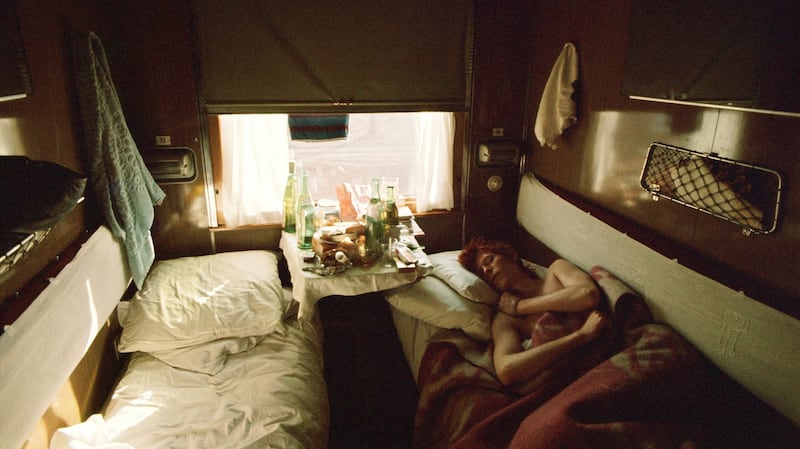 David Bowie on the Trans-Siberia Express, 1973. Photograph: Geoff MacCormack, courtesy Francesca Maffeo Gallery