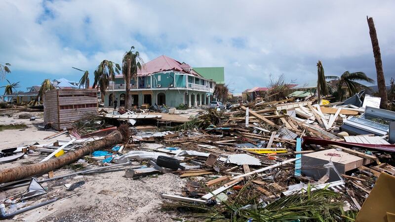 The damage in Orient Bay on the French Carribean island of Saint-Martin, after the passage of Hurricane Irma. Photograph: Lionel Chamoiseau/AFP/Getty Images