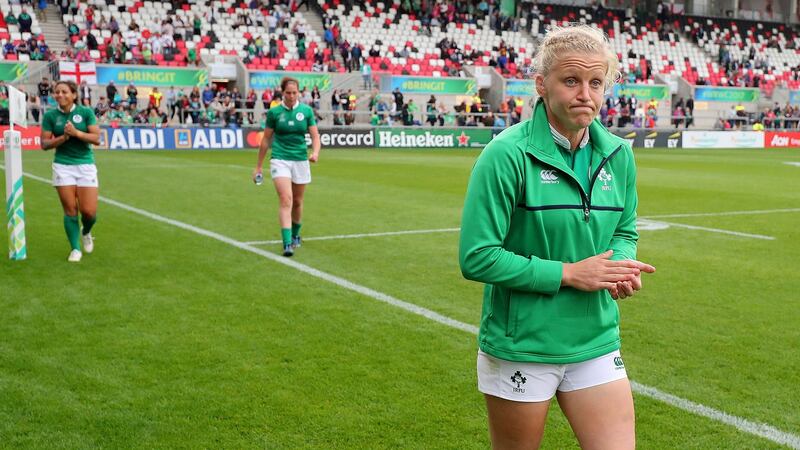 Ireland captain Dr Claire Molloy criticised the IRFU on Twitter. “Six Month part time is such a disappointment to hear when our Six Nations opposition excluding Italy have full time coaches. #leftbehind.” Photograph: Dan Sheridan/Inpho