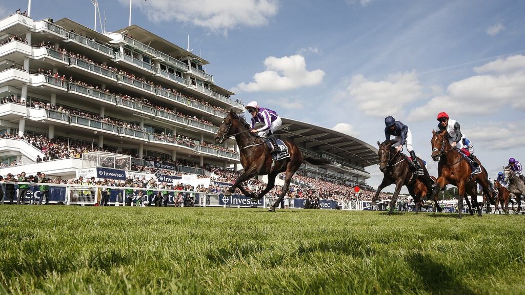 Wings Of Eagles wins the Epsom Derby from Cliffs Of Moher earlier this month. Photograph: Alan Crowhurst/Getty Images