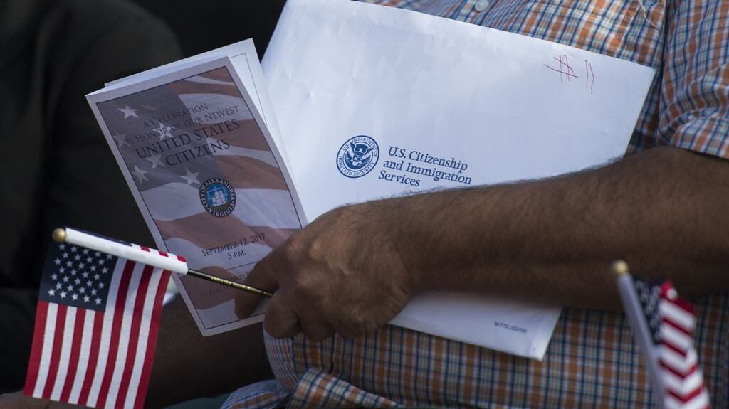 Donald Trump said in a Tweet on Monday that he will sign an executive order to “temporarily suspend immigration into the United States”, amid the novel coronavirus pandemic. Photograph: Andrew Caballe Reynolds/AFP