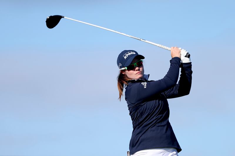 Ireland's Leona Maguire drives on the fifth hole during the second round of the AIG Women's Open at Muirfield in Gullane, Scotland. Photograph: Charlie Crowhurst/Getty Images