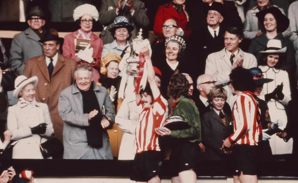 Sunderland captain Bobby Kerr lifting the FA Cup after Sunderland had beaten Leeds 1-0 to win the 1973 final at Wembley Stadium, London, on May 5th. Photograph: Don Morley/Allsport/Getty Images