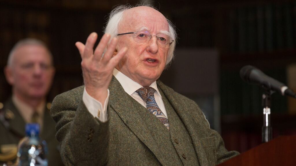 President Michael D Higgins at the Irish Consortium on Gender-Based Violence’s annual seminar. Photograph: Paul Sharp/SHARPPIX