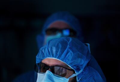 Dr Langer wearing 3D glasses.