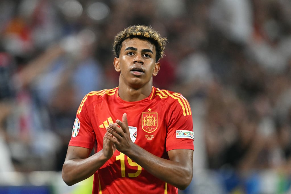 Spain's forward Lamine Yamal. Photograph: Miguel Medina/AFP via Getty