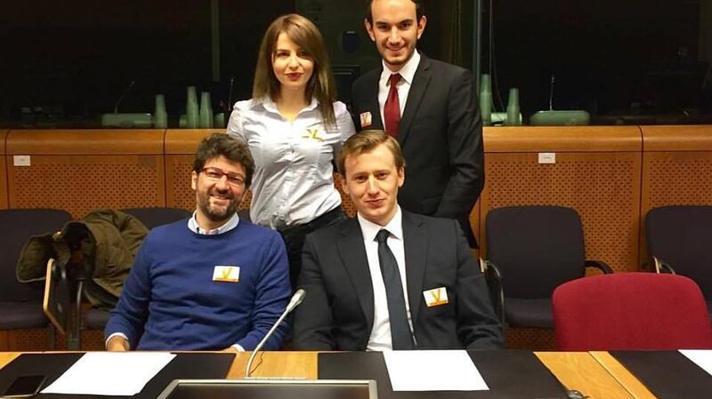 Kilian McDonagh, Berlin (front right): ‘The EU is an economic project, but it is first and foremost a political one, at least for my German neighbours.’