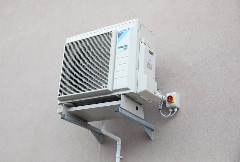 19/03/2022. Grace O'Sullivan MEP, Feature in Home + Design of Grace's house, Tramore, Co. Waterford which she has substantially retrofitted. The heat pump. Picture: Patrick Browne