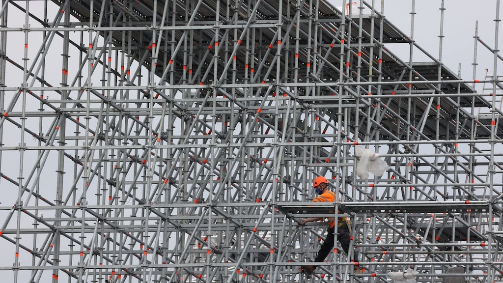 Wage inflation in the Irish construction sector could be about to rise as more firms report difficulties in getting staff. File photograph: The Irish Times