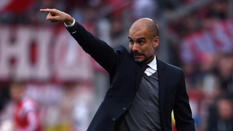 Bayern Munich’s coach Pep Guardiola Guardiola gets so wound up during the day of the match that he won’t eat. He spends the day glugging bottle after bottle of water. Photograph: Patrik Stollarz/AFP