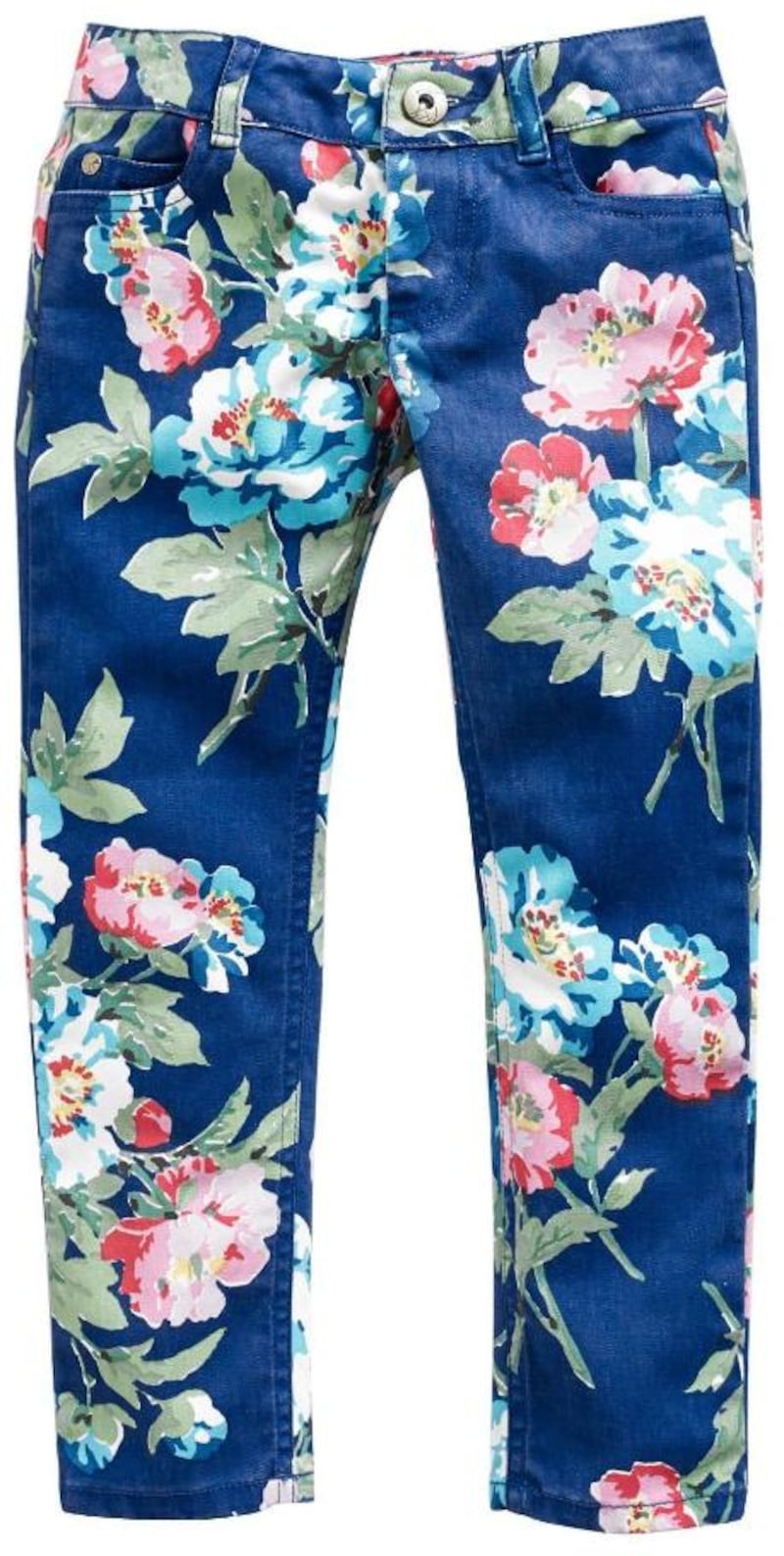 Printed Jeans in Dusky Blue Floral