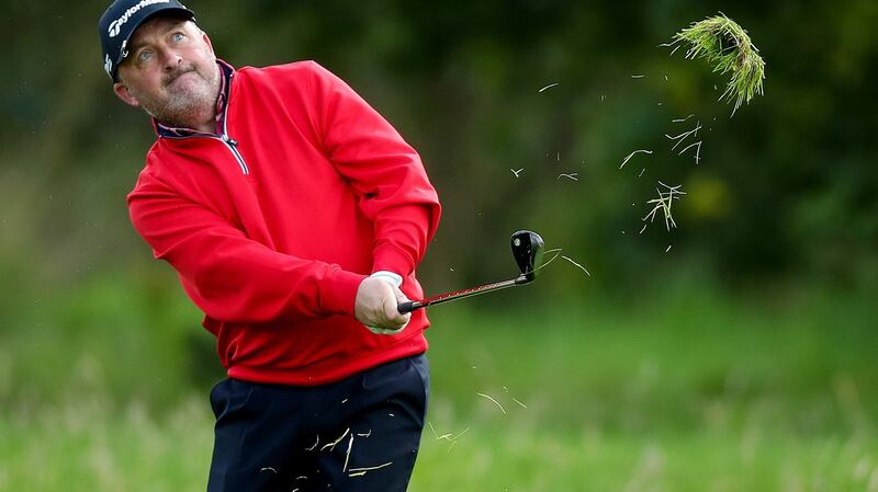 Ireland’s Damien McGrane on the 18th hole during the first round of the Dubai Duty Free Irish Open at Galgorm Castle. Photograph: Tommy Dickson/Inpho