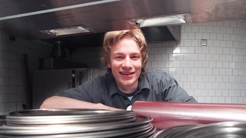 Jamie Oliver was a sous-chef at the River Cafe in London when a BBC crew showed up to shoot a documentary. A smart producer saw how much the camera loved him. Photograph: Paddy Whelan