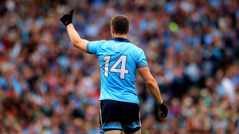 Dean Rock knocked over two points from frees during the Dublin scoring spree. Photograph: Ryan Byrne/Inpho