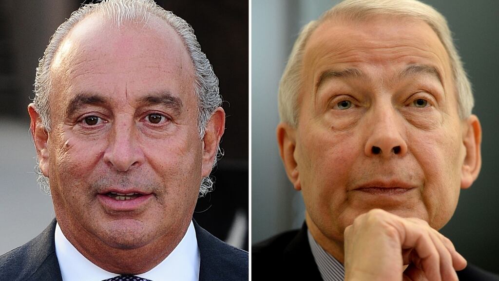 Former BHS owner Sir Philip Green (left) and British MP Frank Field: Mr Field recently blasted the billionaire for the “evil” he had done in destroying the BHS business, its  jobs and the pension scheme. Photograph: PA