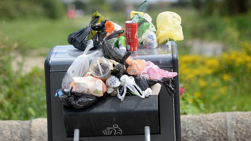 While the majority of Ireland’s towns have been cleaned up over the past 12 months, litter in the main cities has worsened. Photograph: Dara Mac Dónaill