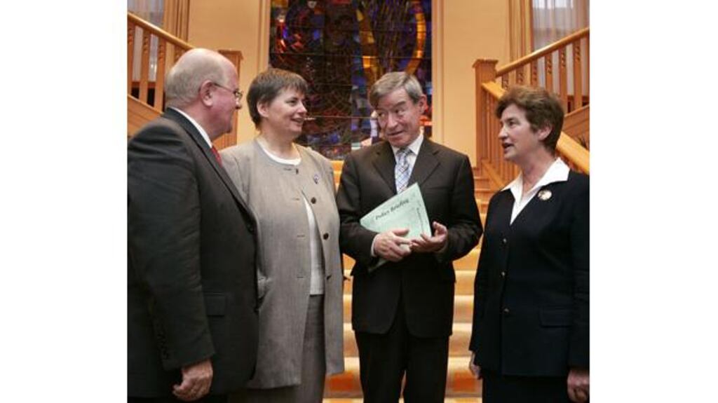 The Minister for Social and Family Affairs, Mr Brennan, with members of the conference of Religious of Ireland, Fr Sean Healy, Sr Sheila Cronin and Sr Brigid Reynolds