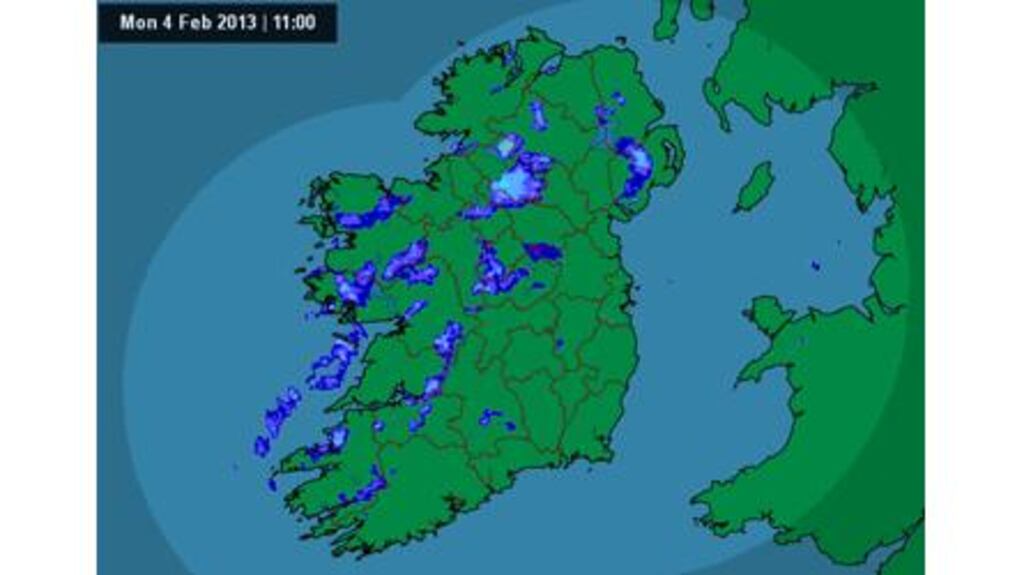 Windy conditions will persist throughout the day with wintry showers expected tonight through to tomorrow morning. Photograph: Met Eireann