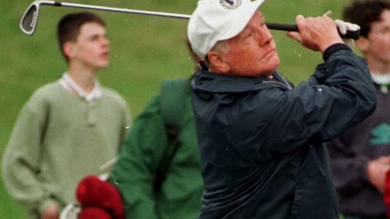 Astronaut Neil Armstrong during a round of golf at Ballybunion, Co Kerry in 1997. Photograph: by Don MacMonagle