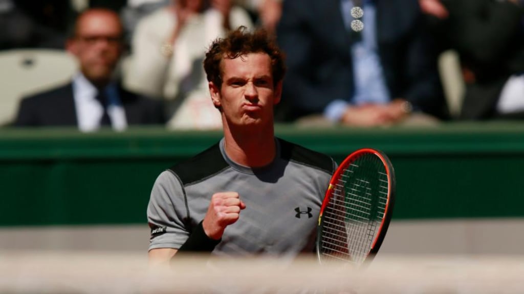 Andy Murray is through to the last eight of the French Open after a four set win over Jérémy Chardy. Photograph: Reuters
