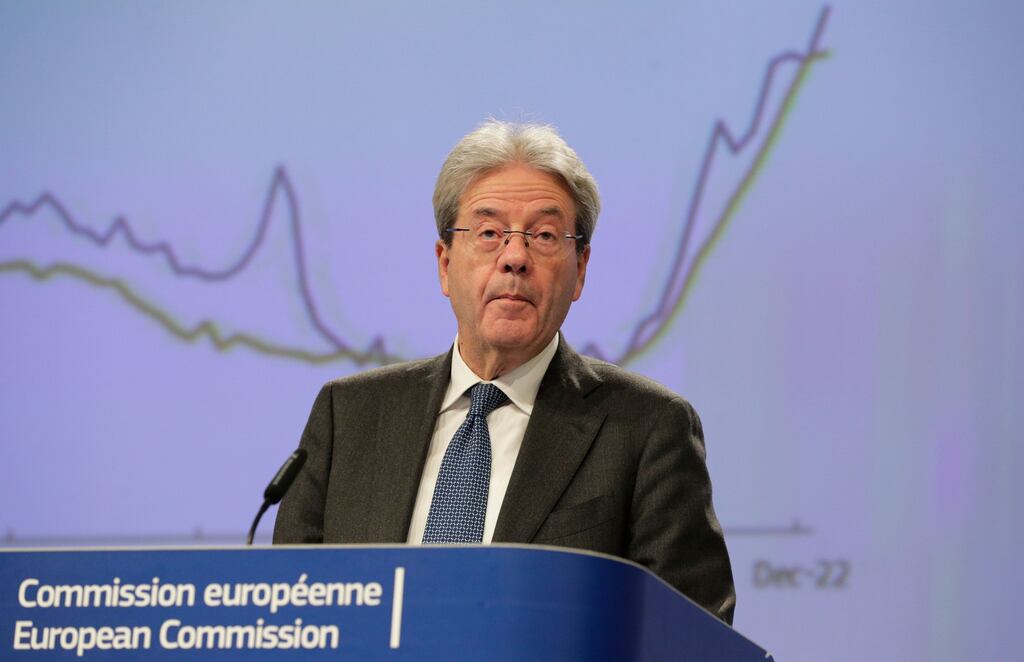 European Commissioner in charge of economic affairs Paolo Gentiloni. The EU Commission announced that the EU economy is set to avoid recession, but headwinds persist.