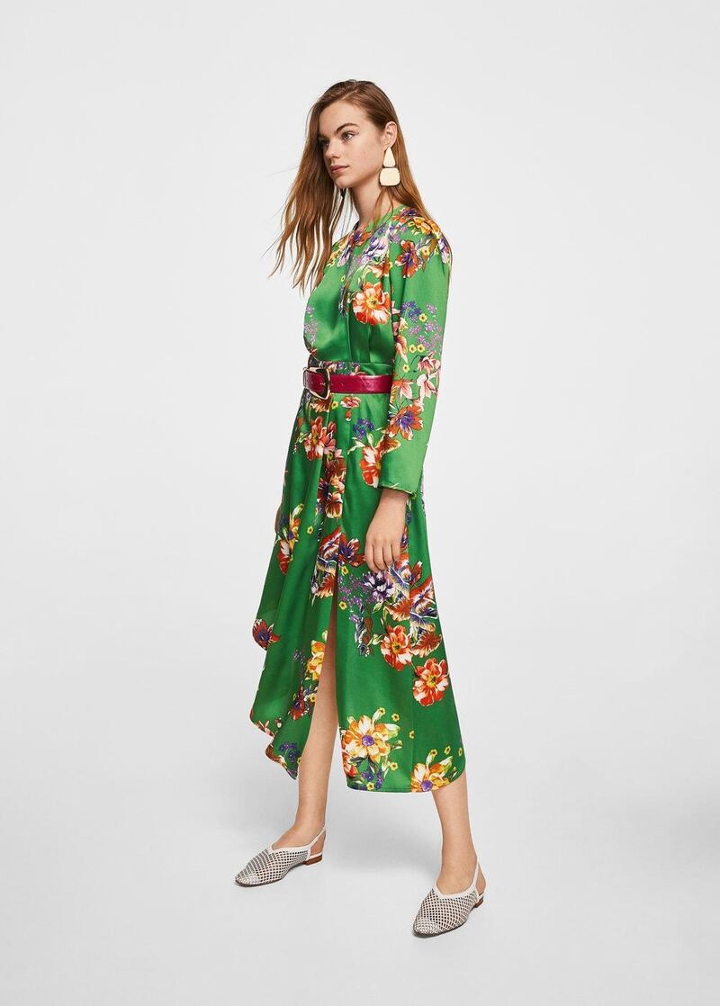 Green floral dress, Û59.95, Mango