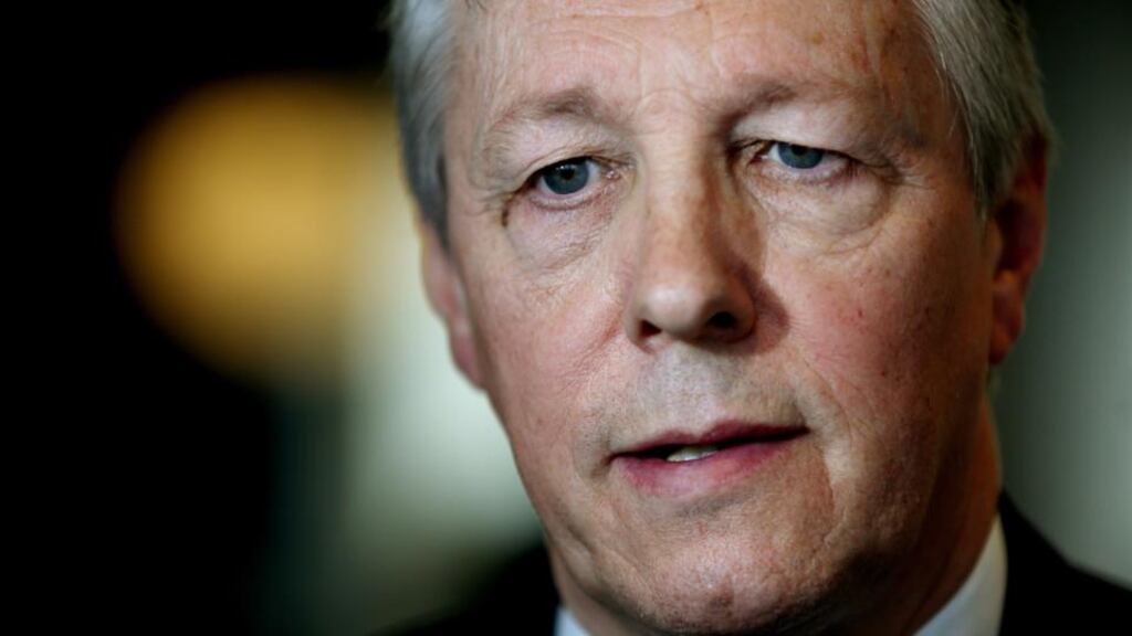 First Minister Peter Robinson warned on Wednesday afternoon that the DUP will collapse the Northern Executive and Assembly if the Stormont Assembly is not adjourned or suspended. Photograph: PA