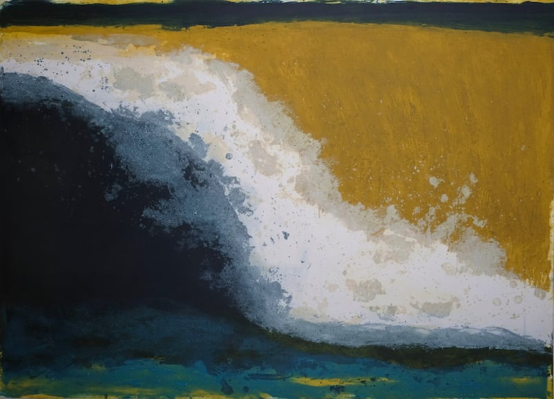 Tonn II, by Gwen O’Dowd. Carborundum, paper & image 84 x 117cm, edition of 20, 2017