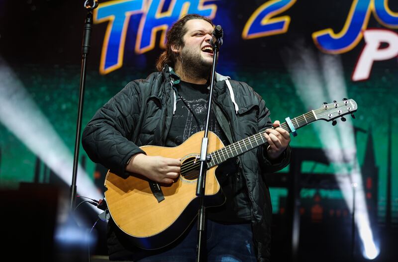 A highlight of the evening was Tiktok darling Garron Noone coming out to perform the Rattlin' Bog Photograph: Evan Treacy for The Irish Times