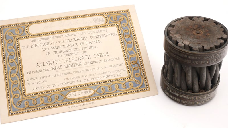 Lot 85: A section of the 1865 Transatlantic Cable (€400-€600) at Whyte’s.