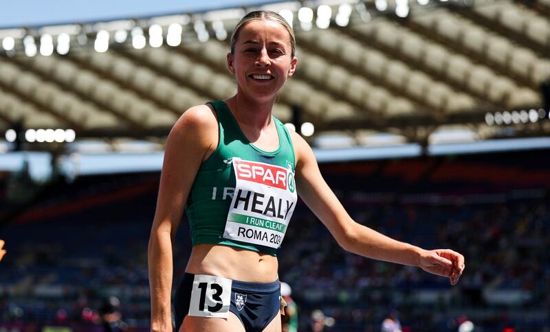 Ireland’s Sarah Healy after her race in Rome. Photograph: Morgan Treacy/Inpho