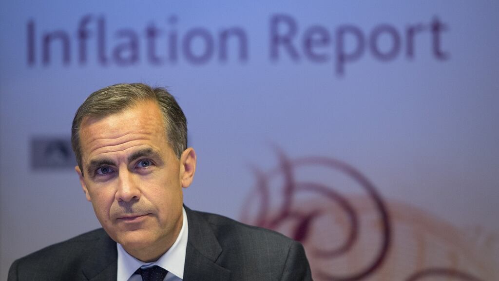Mark Carney, governor of the Bank of England, speaks during the bank’s quarterly inflation report news conference at the Bank of England. Photograph: Simon Dawson/Bloomberg