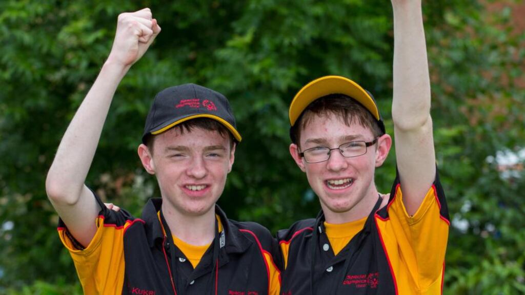 16-year-old twins, Daniel and Francis McCrory from Dungannon in Co Tyrone competing for Team Ulster. Photograph: Alan Place/Fusionshooters