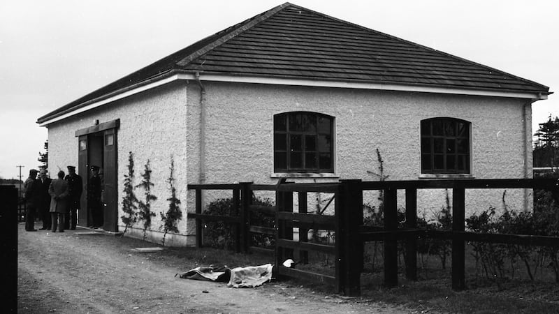 Garda in the grounds of Ballymany after the incident. Photo: Getty Images