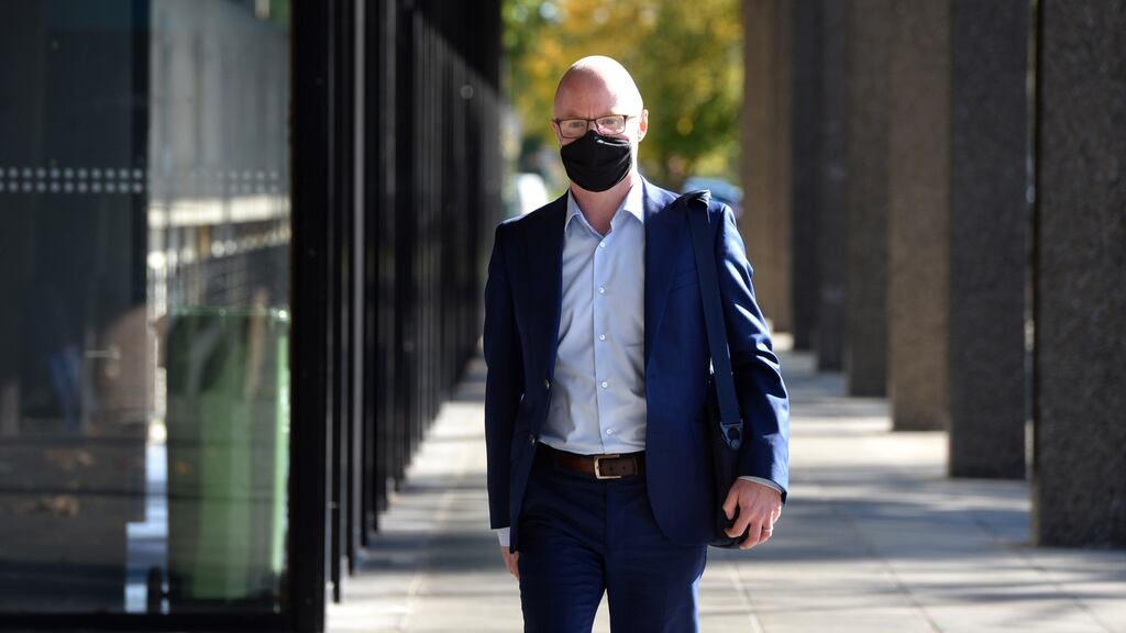 Minister for Health Stephen Donnelly arriving at RTÉ’s Donnybrook studio on Sunday. Photograph: Dara Mac Dónaill