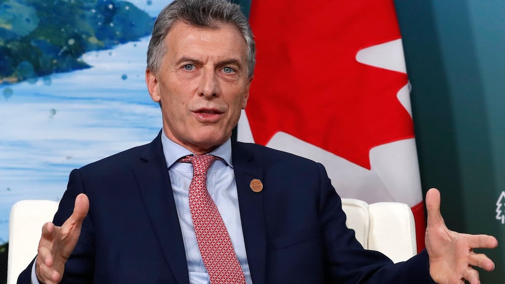 Argentina’s president, Mauricio Macri. The country has established a trading band for the peso between 34 and 44 per US dollar. Photograph: Yves Herman