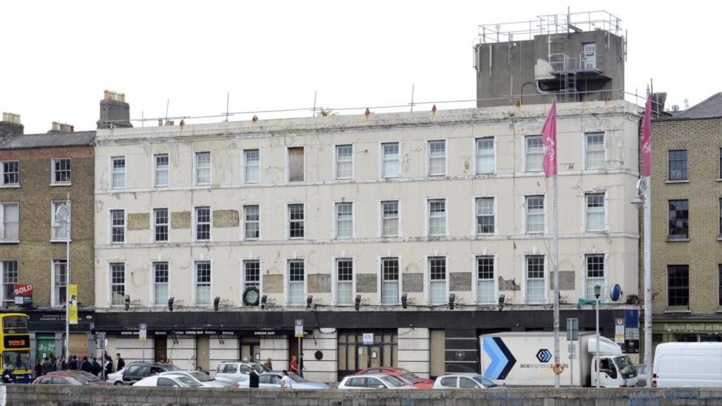 The Ormond hotel on Ormond Quay, Dublin, closed since 2005. The development company said the buildings were in poor condition and the prominent quayside site would be substantially improved by a new development, but this was being blocked by “literary fiction” and romanticism. Photograph: Dave Meehan