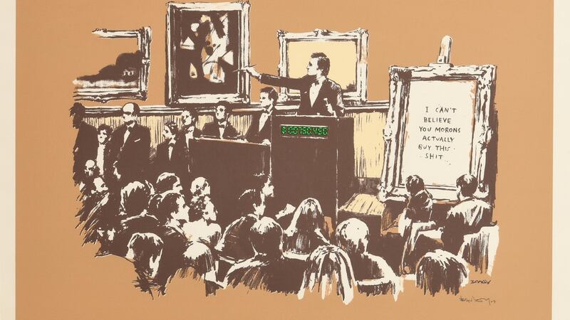 Lot 27 Morons by Banksy (€20,000– €30,000).