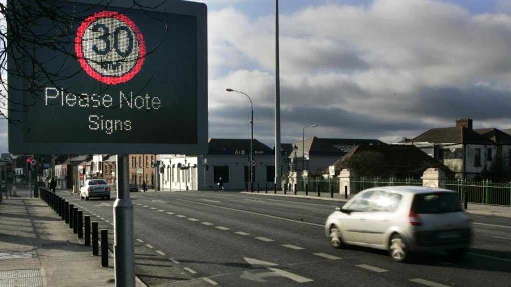 Following an 18-month review, Dublin City Council plans a radical expansion of the 30km/h speed limit to almost all roads and streets as far as its boundary with the four other Dublin local authorities. Photograph: Dara Mac Dónaill
