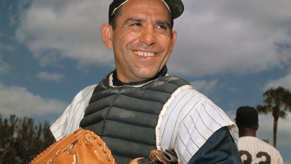 Yogi Berra who has died at the age of 90: he was a New York Yankees Hall of Fame catcher. Photograph: AP Photo/File