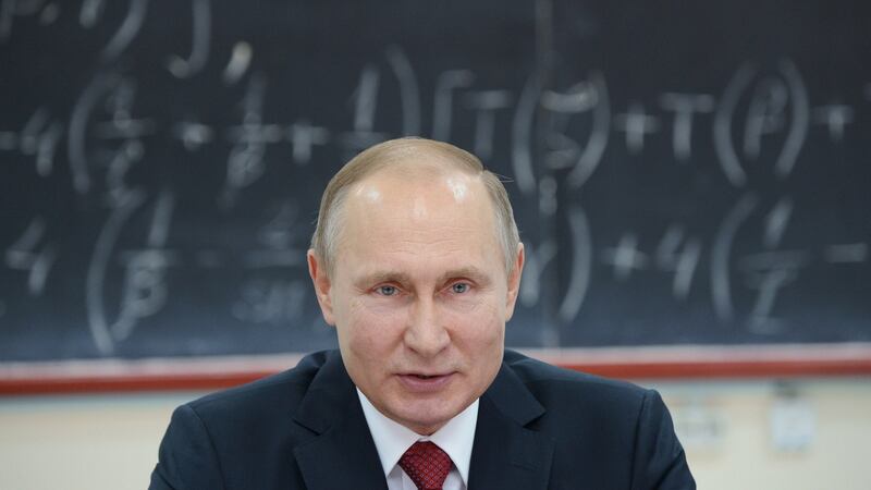 Russian president Vladimir Putin speaks during a meeting with scientists from the Russian Academy of Sciences’ Siberian Branch in Novosibirsk, Russia. Photograph: Alexey Nikolsky/EPA