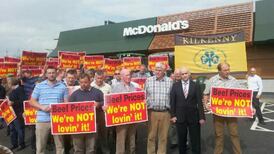 ‘We’re not lovin’ it’,  beef farmers say at McDonald’s protest