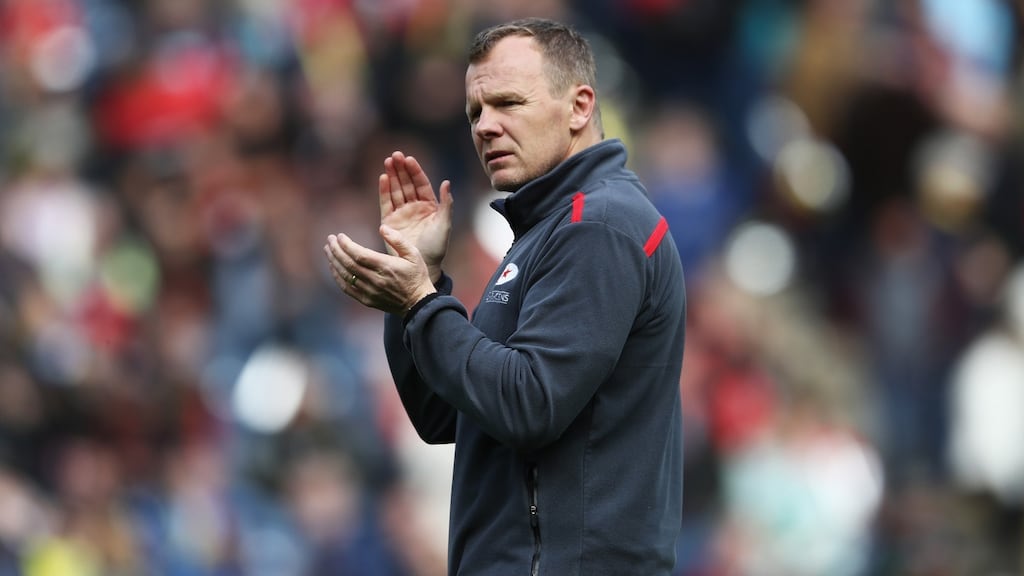 Mark McCall’s Saracens are in pursuit of a third English Premiership in a row. Photograph: Getty Images