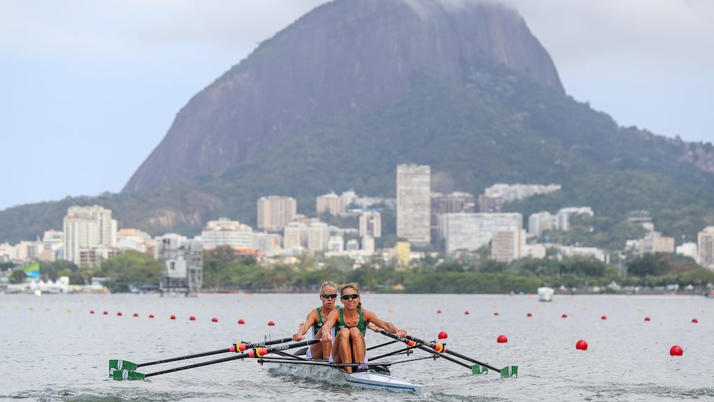 Ireland’s Sinéad Lynch and Claire Lambe in action during the heats of the women’s lightweight doubles in Rio. Photograph: James Crombie/Inpho