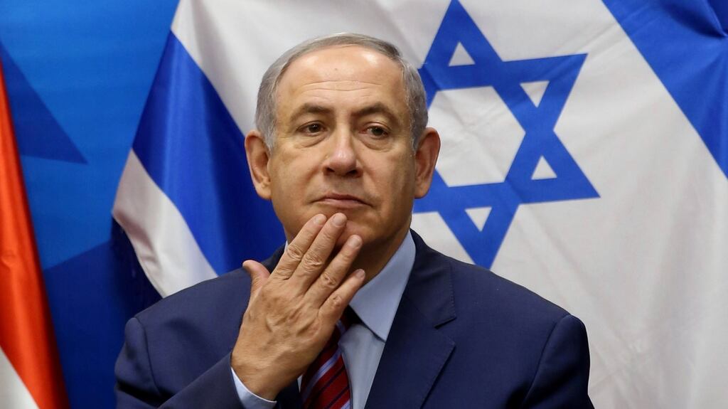 Israeli prime minister Binyamin Netanyahu: He said the new law ended “the absurd situation” whereby someone who “supports terror against the state of Israel and its citizens” could serve as a member of parliament.  photograph: Gali Tibbon/Reuters