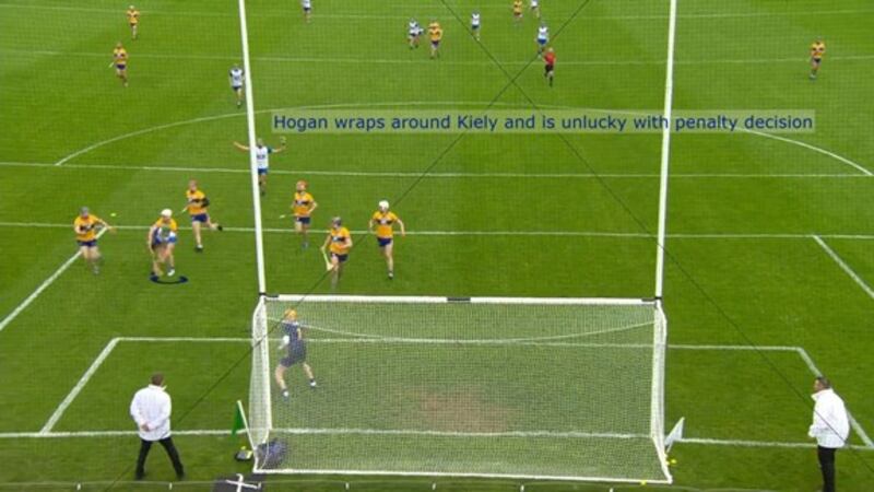 Clare's Adam Hogan can count himself unlucky with the decision that led to the penalty